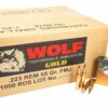 5.56×45 Ammo 55gr FMJ Wolf Gold Brass Case 1000 Round Case